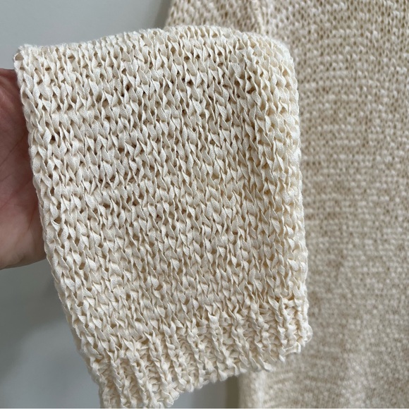 J. Crew Montauk Relaxed Open Knit Sweater CJ458 Cream Size Small - Picture 9 of 12